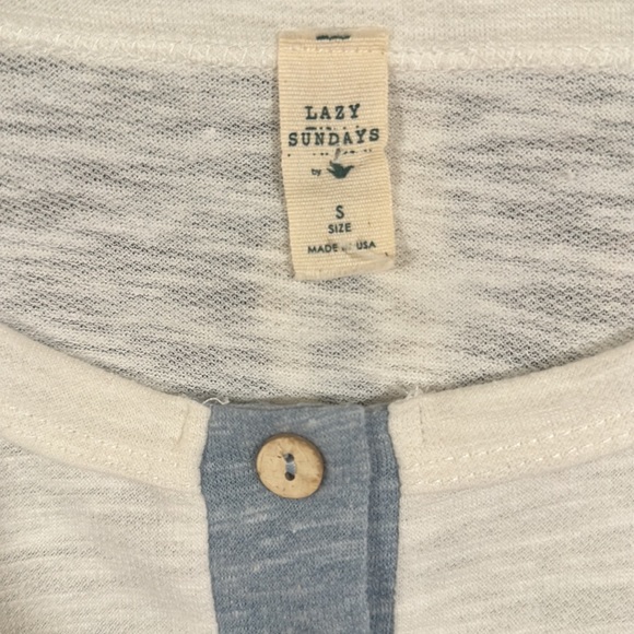 Lazy Sundays Color Block Henley Top - Picture 3 of 6